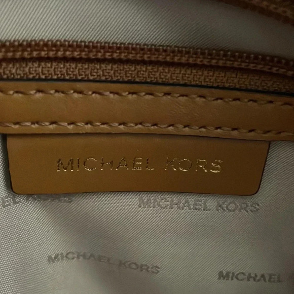 MICHAEL KORS Hamilton Brown Signature Saffiano Satchel with Gold Croc Trim - Picture 5 of 5